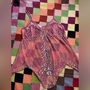 Raiment Fashions Inc. New York pink sequin top